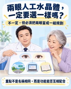 人工水晶體兩眼一定要選一樣嗎
