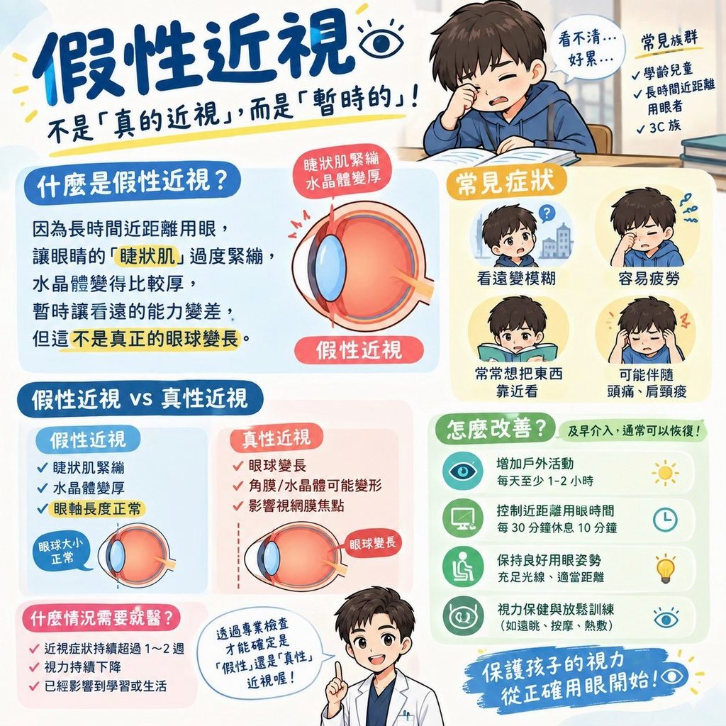 假性近視是什麼?孩子真的近視了嗎? 假性近視