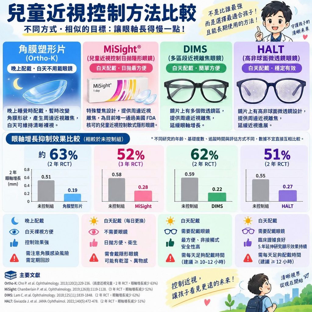兒童近視控制方法比較
