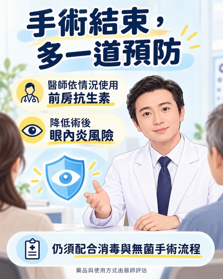 白內障手術已經很乾淨,為什麼還要預防眼內炎? 手術結束多一道預防
