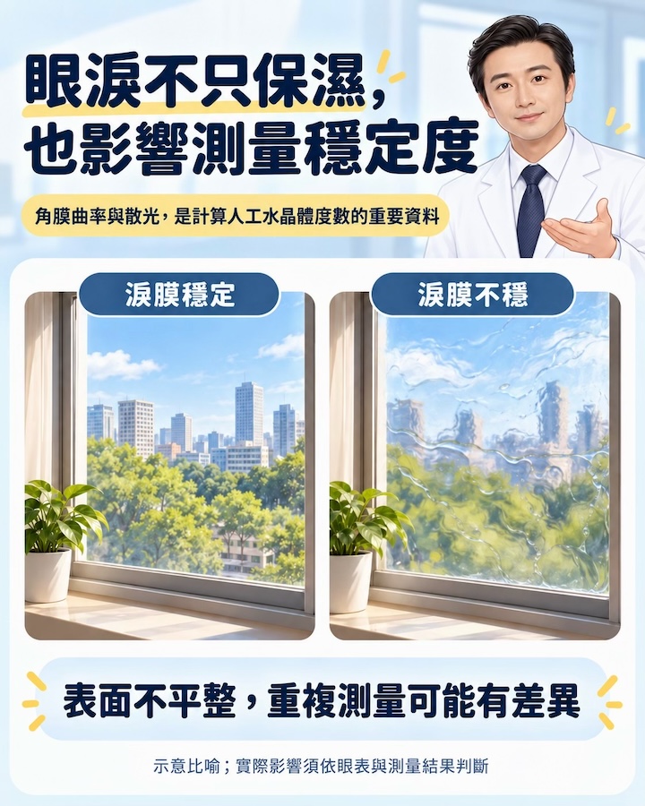 白內障手術前,為什麼要先處理乾眼? 淚液影響量測穩定度