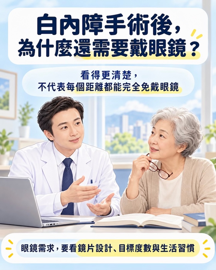 白內障手術後，為什麼還需要戴眼鏡？