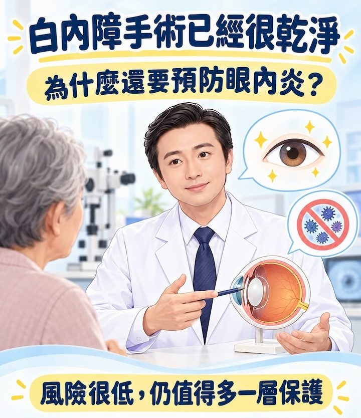 白內障手術已經很乾淨,為什麼還要預防眼內炎? 白內障手術預防眼內炎