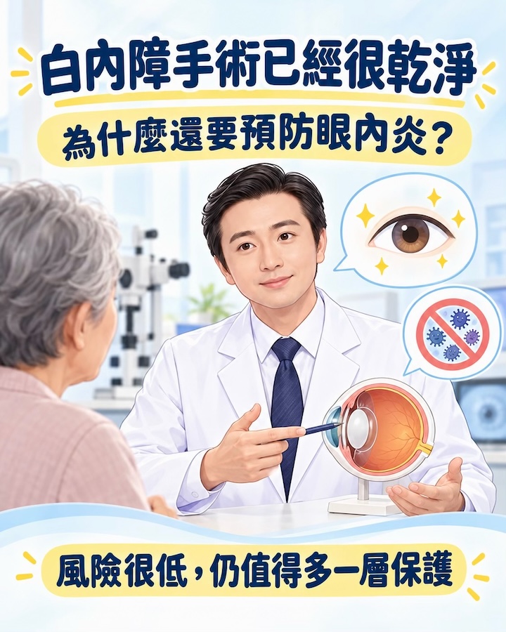 白內障手術已經很乾淨，為什麼還要預防眼內炎？