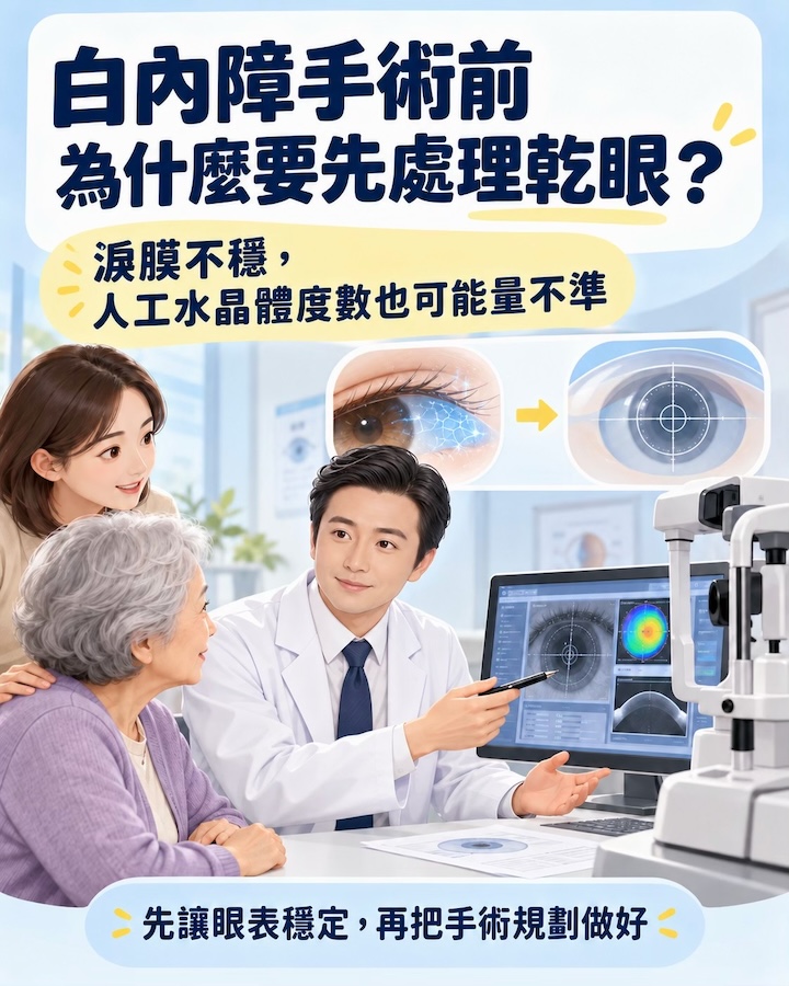 白內障手術前，為什麼要先處理乾眼？