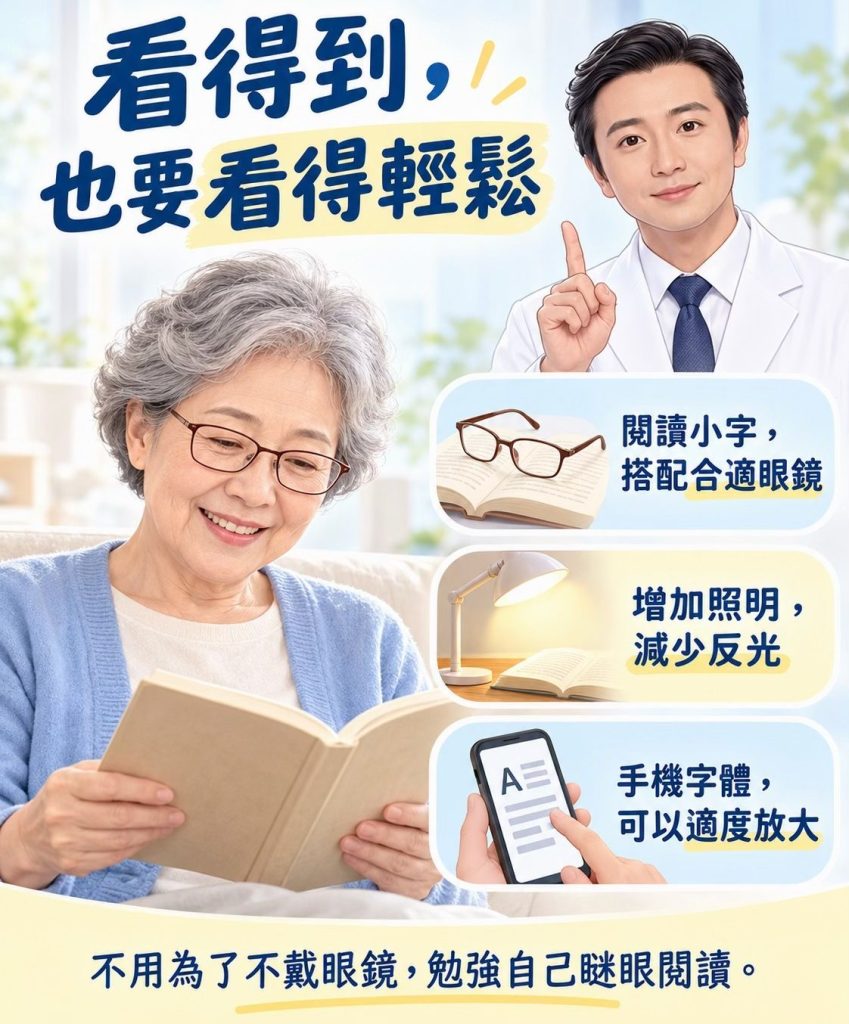 選了延伸焦段人工水晶體,為什麼看小字還是需要老花眼鏡? 看得到也要看得輕鬆