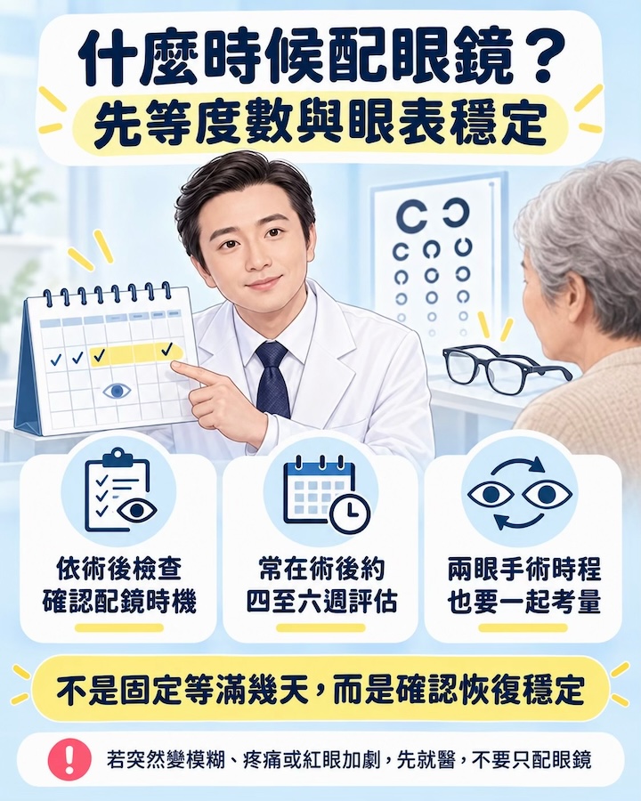 白內障手術後,為什麼還需要戴眼鏡? 術後何時配眼鏡