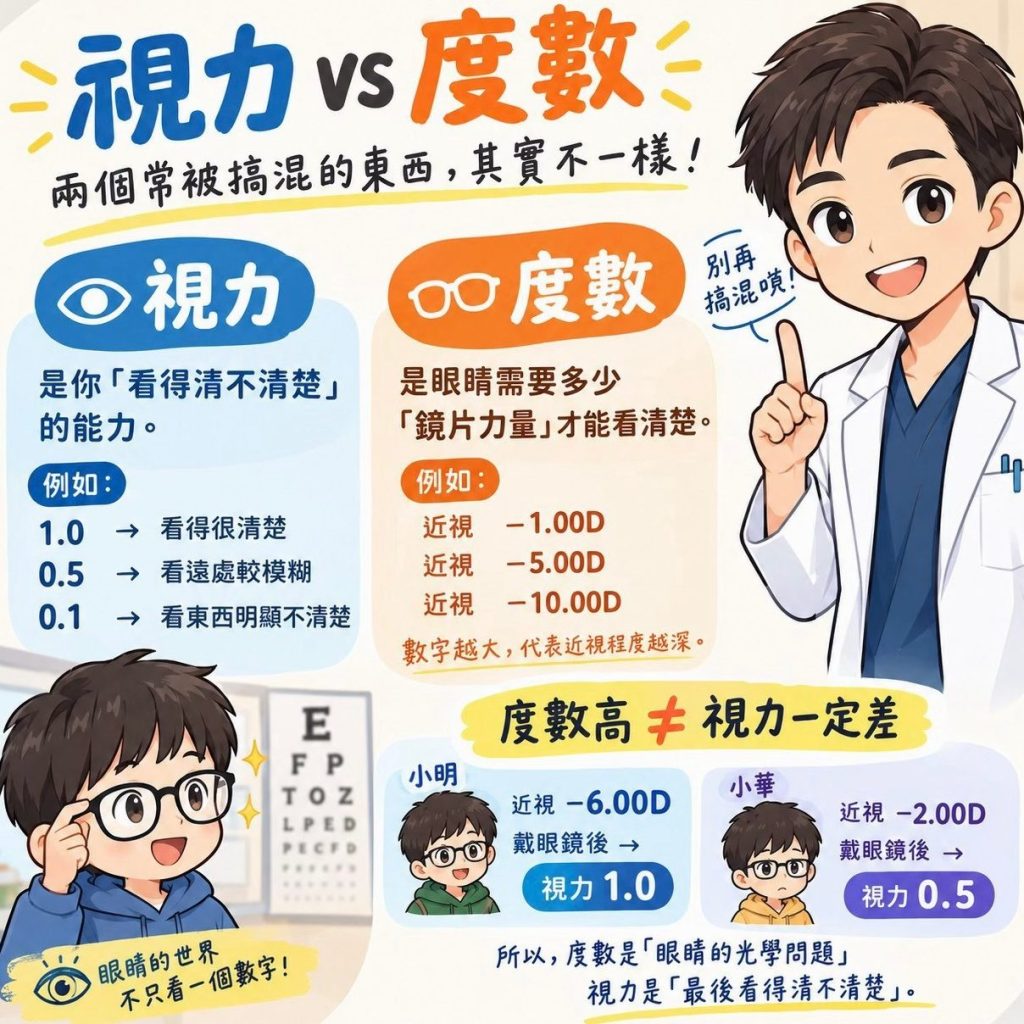 視力 vs 度數 視力vs度數