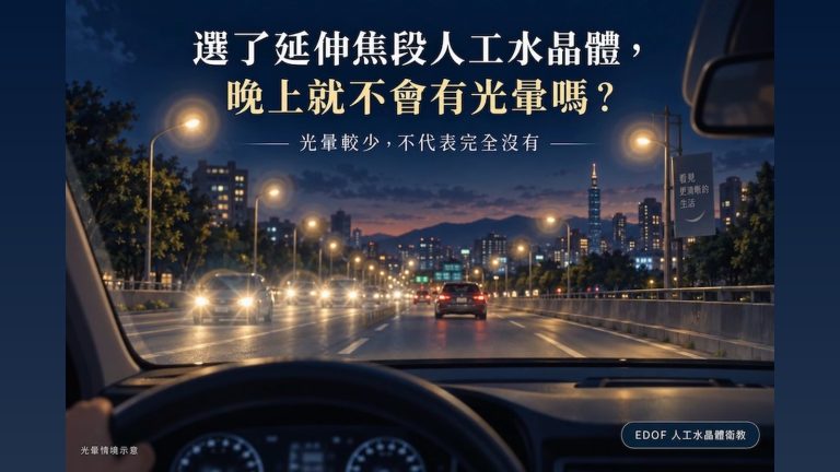 選了延伸焦段人工水晶體，晚上就一定不會有光暈嗎？