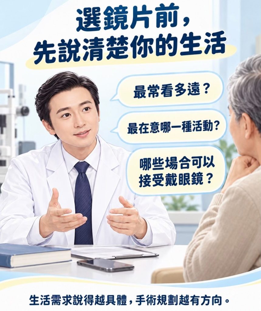 選了延伸焦段人工水晶體,為什麼看小字還是需要老花眼鏡? 選鏡片前先說清楚生活型態