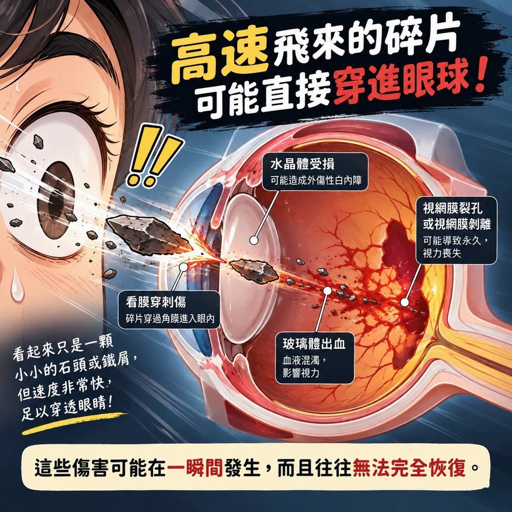 高速穿入眼球